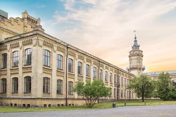 Kussenhoes Beautiful view of the Kyiv Polytechnic Institute named after Igor Sikorsky in Kyiv, Ukraine © marinadatsenko