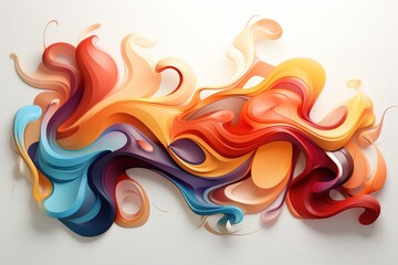 abstract 3d art design with colored curves