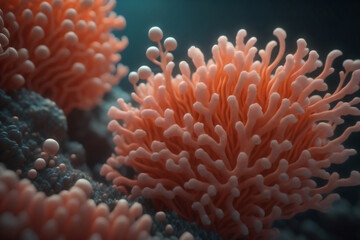 Red coral reef.Generative AI.