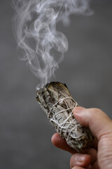 white sage smudging for meditation, healing, and spiritual room cleansing
