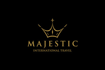 Royal crown logo design luxury gold icon symbol majestic © 21graphic