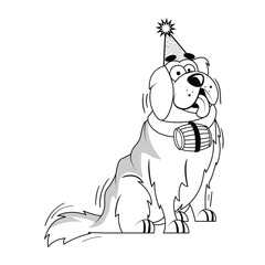 Vector Cartoon Saint bernard Dog Character isolated illustration