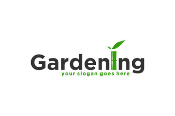 Bamboo gardening logo design plant leaf organic green leaf