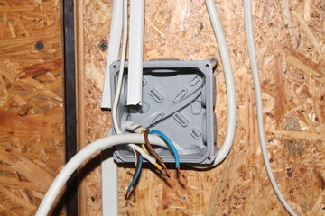 Installation of a junction box and an electrical outlet