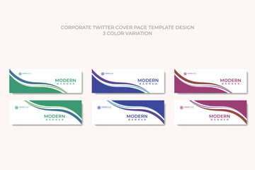 Business webinar horizontal Abstract banner design web template with 3 color theme.