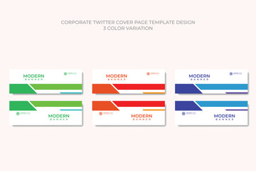 Obraz premium Business webinar horizontal Abstract banner design web template with 3 color theme.