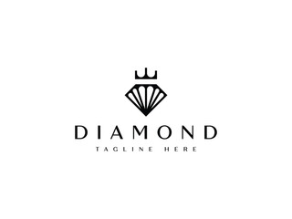 luxury diamond jewelry king queen logo design