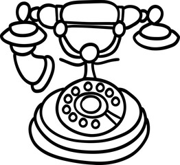 Doodle retro phone