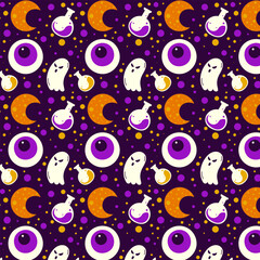 Naklejka premium Halloween Pattern Background