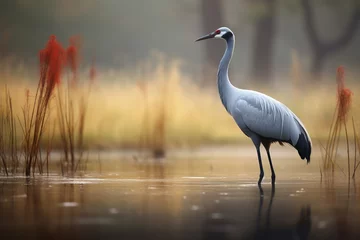 Foto op Plexiglas A lone crane in the forest © Gun