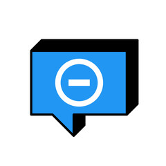 square bubble speech with block or stop icon