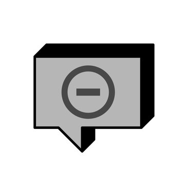 Square Bubble Speech With Block Or Stop Icon