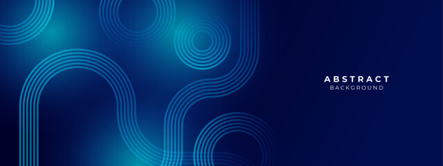 abstract technology shiny lines mesh blue banner background