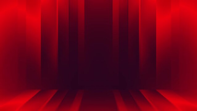 Red stage abstract backgrounds design with vertical stripes and free space. Seamless looping animation. 4K footage