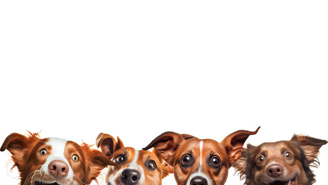 Funny dog ​​peeks on transparent background (PNG) AI generator