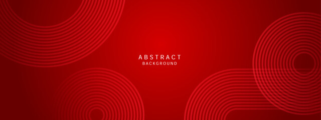 Abstract shiny geometric lines on red background. Glowing blue diagonal rounded lines pattern. Modern banner template design with space for your text. Vector illustration