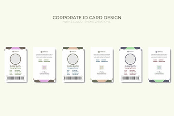 Fototapeta na wymiar Modern corporate Business and simple office id card design with 3 color theme