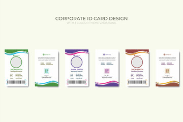 Modern corporate Business and simple office id card design with 3 color theme