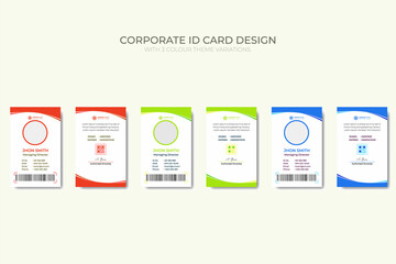 Fototapeta na wymiar Modern corporate Business and simple office id card design with 3 color theme