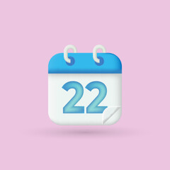 Calendar icon with check sign. 3D Web Vector Illustrations.