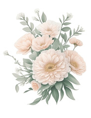 Botanical Blooms: Elegant Floral Illustration on Decorative Background, Artistic floral composition with lilac and pink peonies, perfect for invitations or cards.