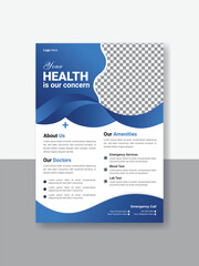 Vector Corporate healthcare and medical cove a4 flyer design template for print.