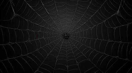 Fototapeta premium spider web with sticky tangled lines, forming a spooky and eerie frame perfect for Halloween