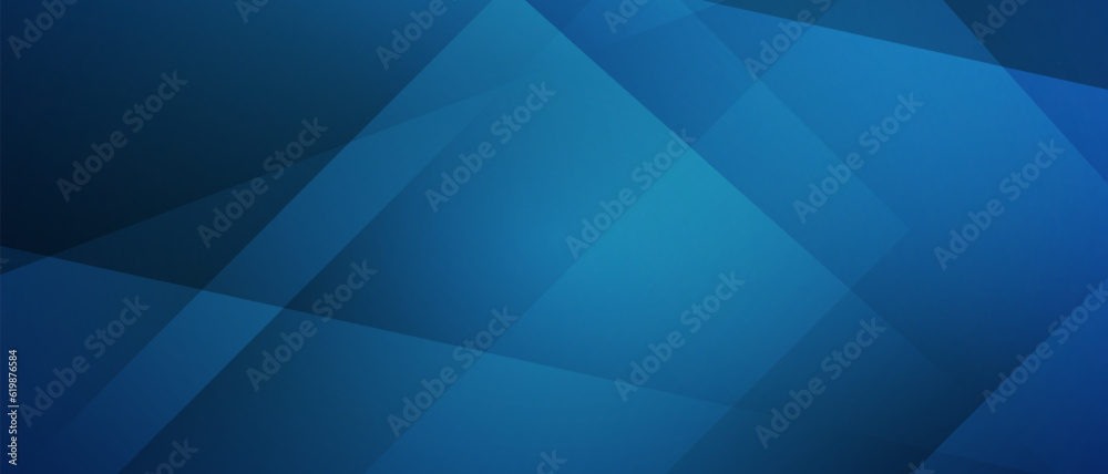 Wall mural abstract dark blue banner background with layer overlapping