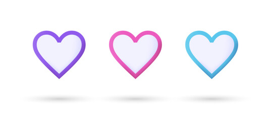3d editable illustration heart symbol purple, pink and blue, 3d, vector, suitable for web illustrations, hero pages, landing pages. Love icon.