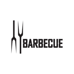 Simple Barbecue Vintage hot grill, with crossed flames and spatula. Logo for restaurant, badge, cafe and bar.vector