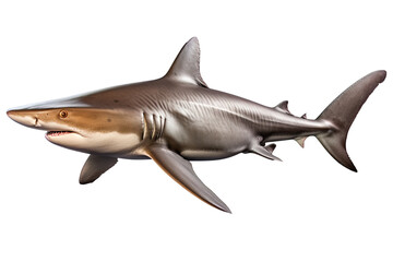 Dusky shark Carcharhinus obscurus on transparent background (PNG). Generative AI.