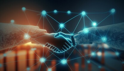 Transport and logistic concept Handshake deal of inves.Generative AI