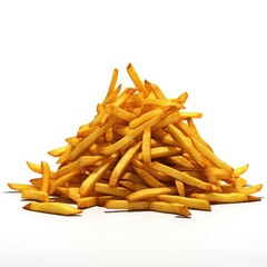 French Fries isolated on white (generative AI)