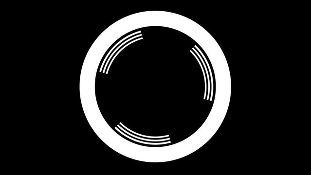 Modern luminous preloader, white circular progress loading bar. 60 fps 3D animation.