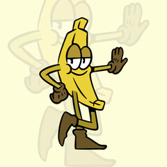 Banana Fruit Mascot Illustration