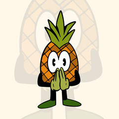 Pineapple Fruit Mascot Illustration