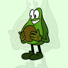 Avocado Fruit Mascot Illustration