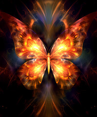 the photo that is shaped like a butterfly, in the style of mystical realms, psychedelic figuration spiritual dimensions