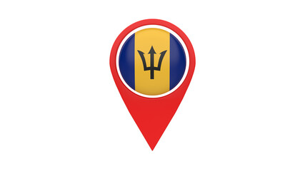 Location mark with country flag (Barbados)