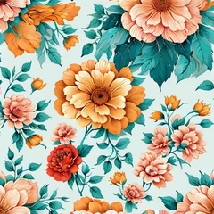 Fotobehang  Floral background. Elegant decorative banner with flowers. © madedee