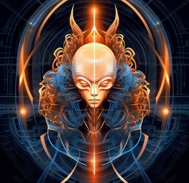 futuristic alien portrait