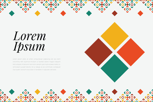 Islamic Decorative background in Arabic colorful. Simple geometric mosaic with colorful Islamic ornamental details.