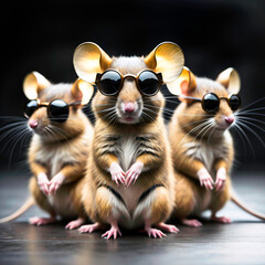 Generative AI image of a group of mice .