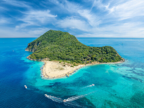 Landscape with Marathonisi island, Zakynthos, Greece