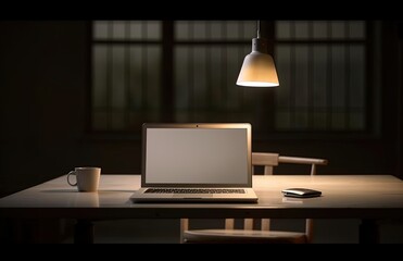 laptop on a desk