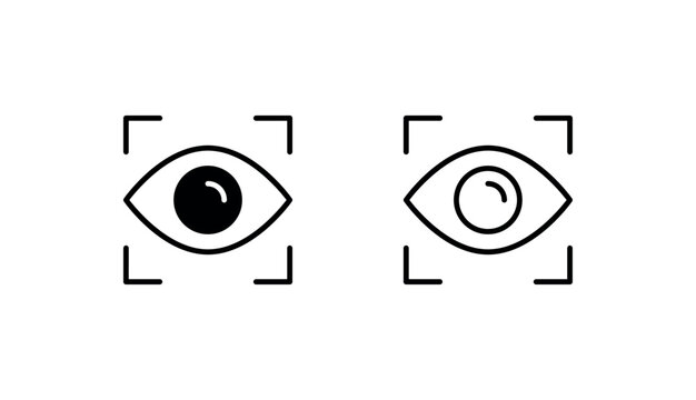 Eye Scane icon design with white background stock illustration