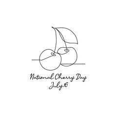 line art of national cherry day good for national cherry day celebrate. line art. illustration.