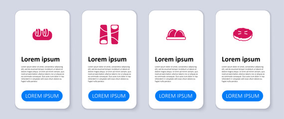 Set Homemade pie, Sushi, Guotie and . Business infographic template. Vector