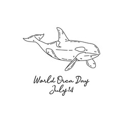 line art of world orca day good for world orca day celebrate. line art. illustration.