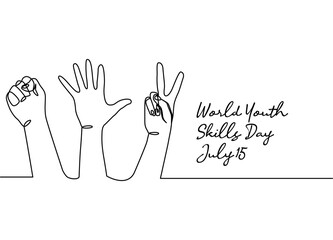 line art of world youth skills day good for world youth skills day celebrate. line art. illustration.